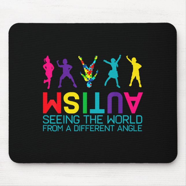 Seeing The World From Different Angle Autism Aware Mouse Pad (Front)