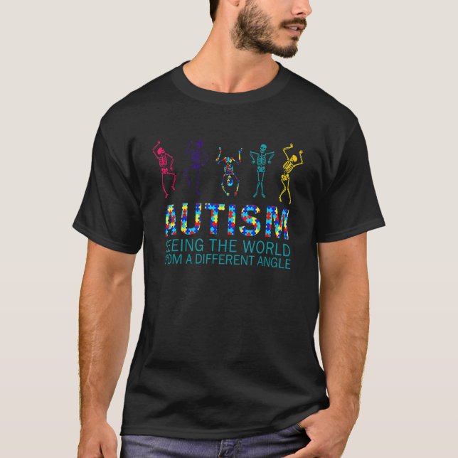 Seeing The World From Different Angles Autism Awar T-Shirt (Front)