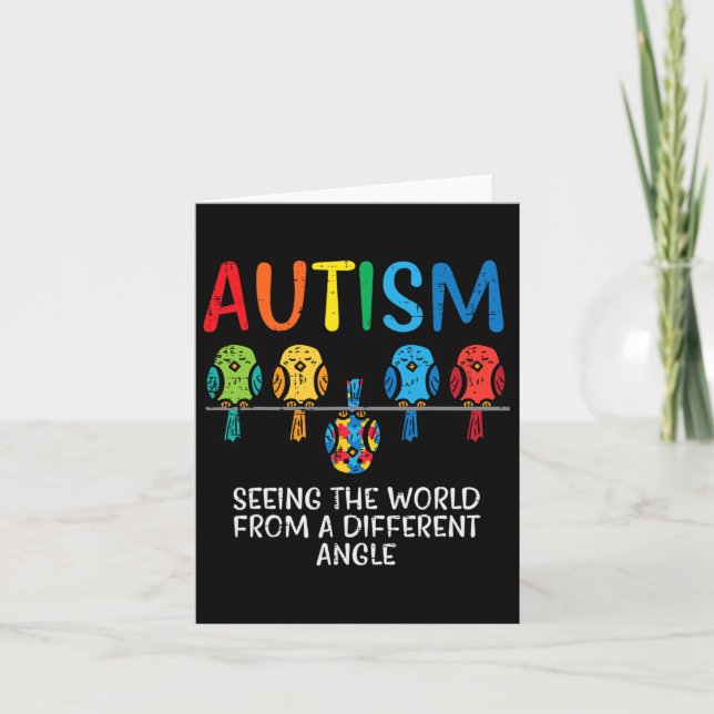 Seeing World From Different Angle Autism Awareness Card (Front)