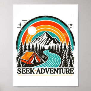 Seek Adventure Graphic Explore The Outdoors And Ca Poster