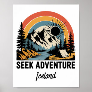 Seek Adventure Outdoor Iceland Vacation  Poster