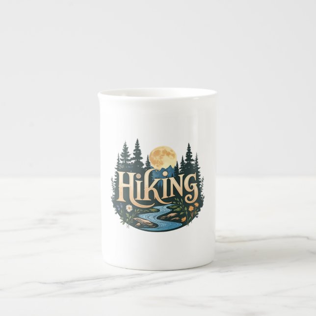 Seek Adventure Vacation camping Hiking Love nature Bone China Mug (Front)