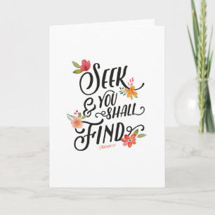 Seek and you shall find greeting card