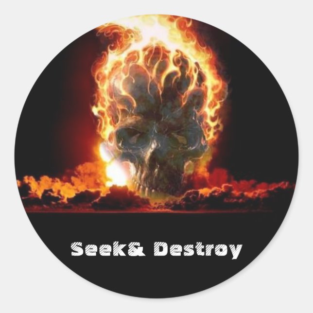 Seek& Destroy Classic Round Sticker (Front)