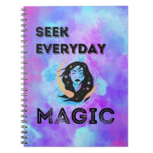 Seek Everyday Magic - watercolor moon woman