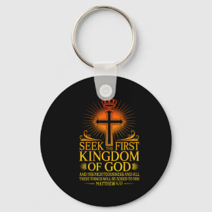 Seek First The Kingdom Of God Matthew Christian Bi Key Ring