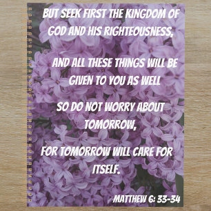 Seek God First Matthew 6:33-34 Bible Verse  Planner