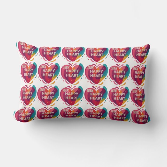 Seek Happy Heart  Lumbar Cushion (Front)