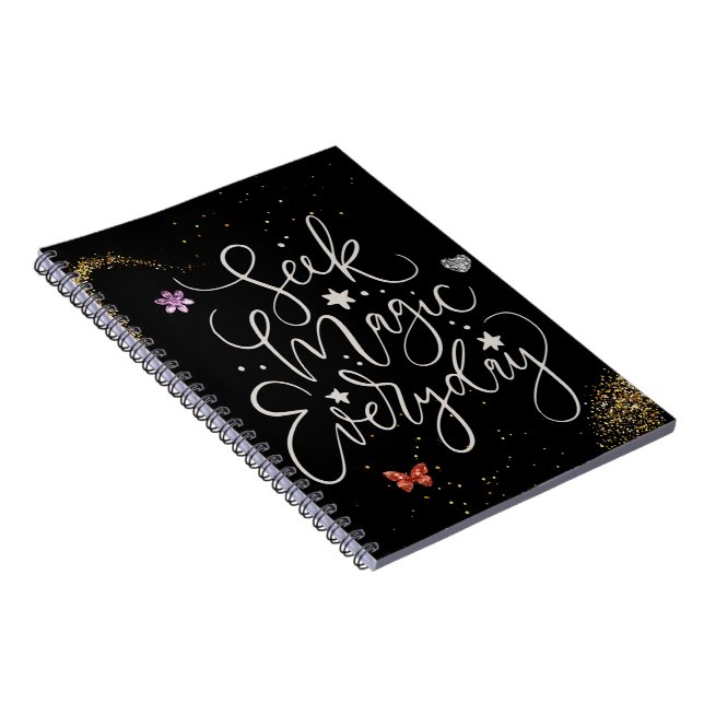 Seek Magic Every Day- Glitter Glam Notebook (Right Side)
