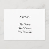 SEEK No Fame No Power No Wealth jGibney The MUSEU