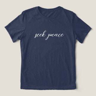 'seek peace' Minimalist Mindfulness Yoga Days Gift Tri-Blend Shirt