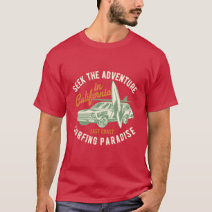 Seek The Adventure Vintage Surf Design T-Shirt