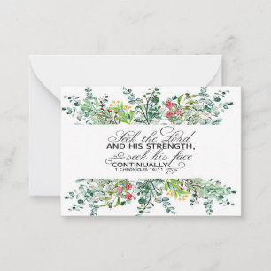 Seek the Lord greenery frame scripture Card
