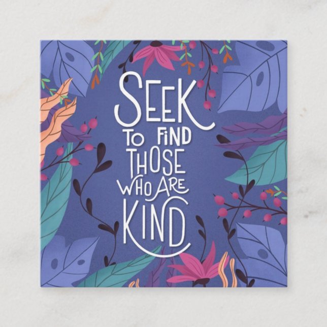 Seek to find square business card (Front)
