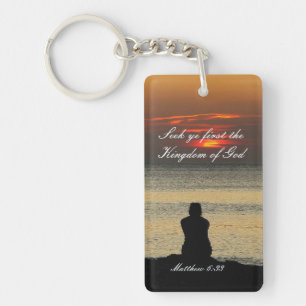 Seek Ye First Kingdom of God, Matthew 6:33, Ocean Key Ring
