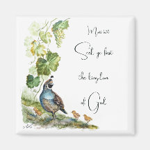 Seek Ye First Matt 6:33 Quote California Quail