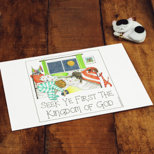 Seek Ye First the Kingdom of God Inspirational Postcard