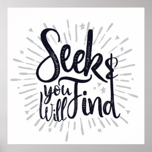 Seek & You Will Find Gospel Sayings Aesthetic Chri Poster