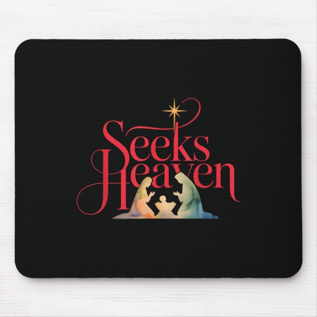 Seeks Heaven Nativity Scene Funny 67 Meme Christia Mouse Pad (Front)