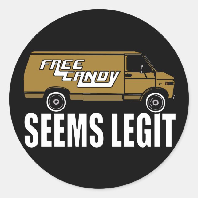 Seems Legit Free Candy Classic Round Sticker (Front)