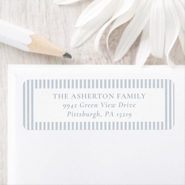 Seersucker blue white stripe simple preppy address (Insitu)