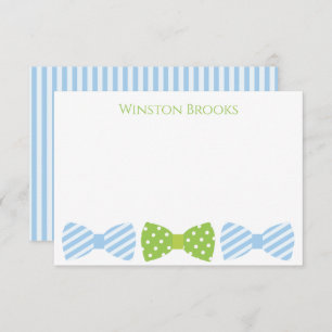 Seersucker Bow Tie Personalised Note Cards