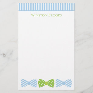 Seersucker Bow Tie Personalised Stationery