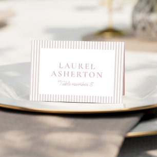Seersucker pink preppy baby shower place card