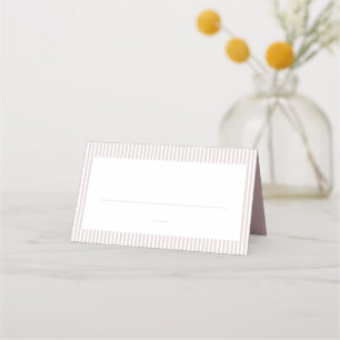 Seersucker stripe pink white preppy baby shower place card