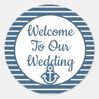 Seersucker Welcome To Our Wedding Sticker