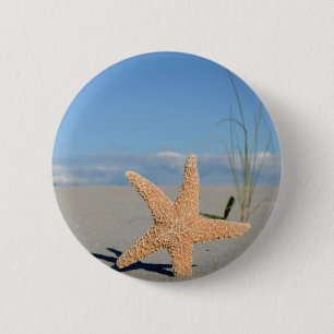 Seestern am Strand 6 Cm Round Badge