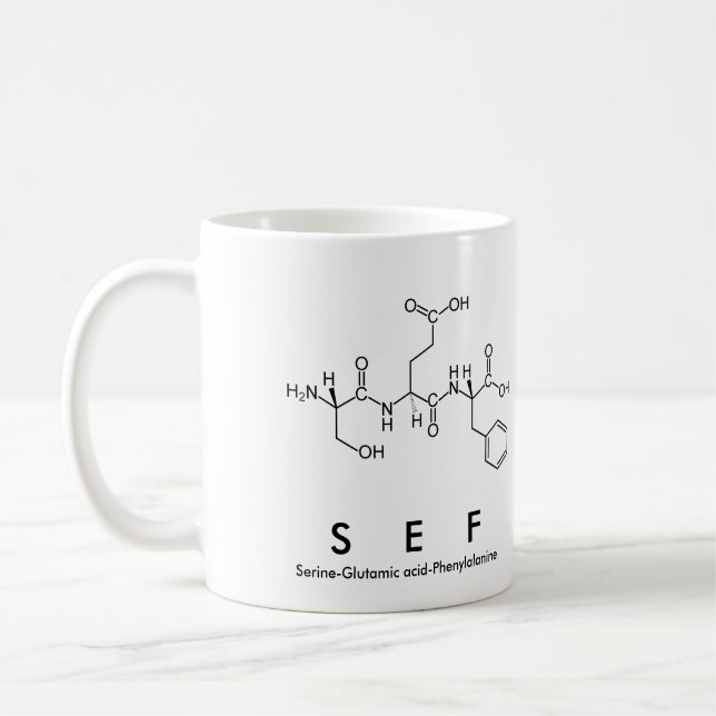Sef peptide name mug (Left)