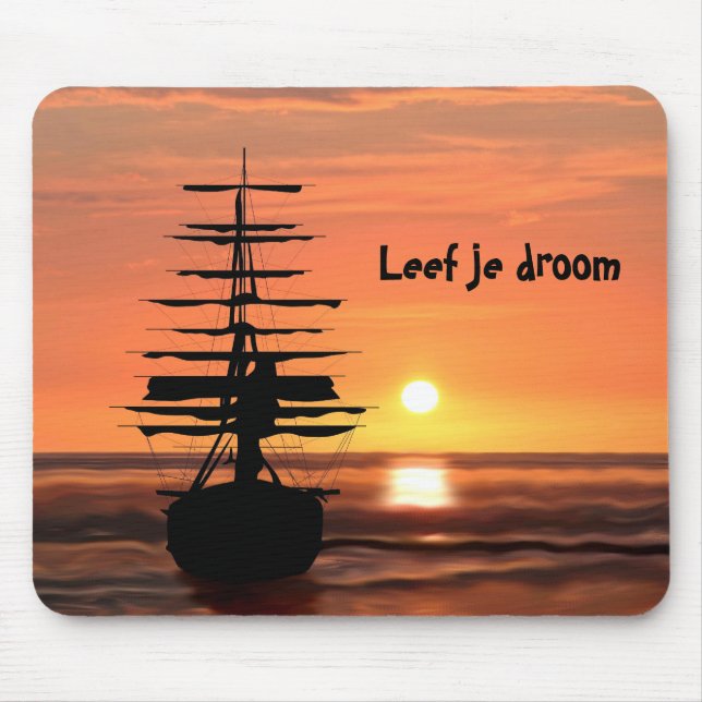 Segelschiff mit Sonnenaufgang Mauspad Mouse Pad (Front)