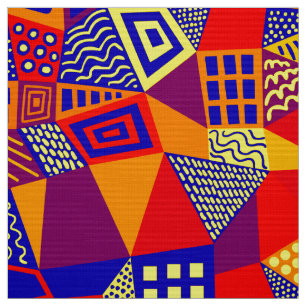 Segmented Abstract 070717 - Colours 01 Fabric