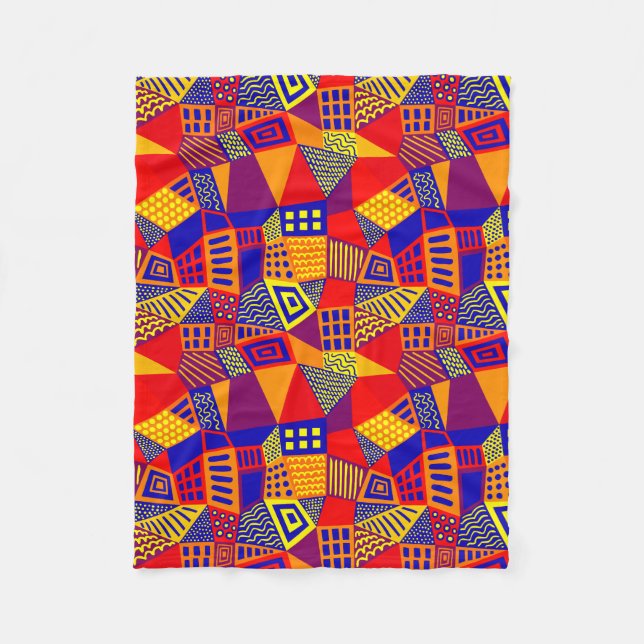 Segmented Abstract 070717 - Colours 01 Fleece Blanket (Front)