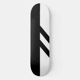 Segmented Black and White Skateboard Deck
