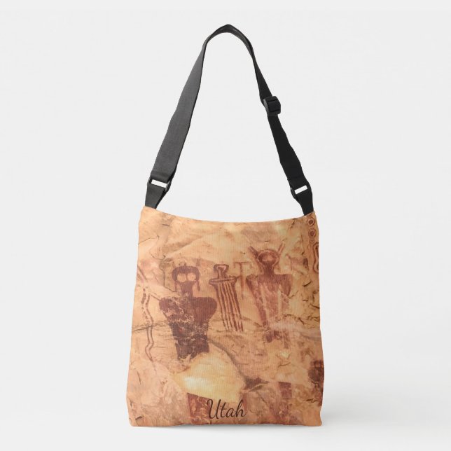 Sego Canyon Rock Art Utah Pictograph Crossbody Bag (Front)