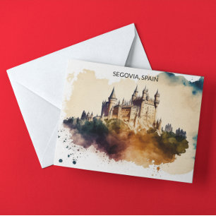 Segovia Spain Castle Painting Postcard