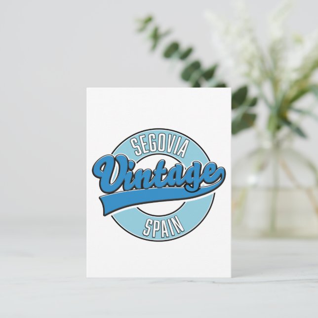 Segovia spain retro style logo postcard (Standing Front)