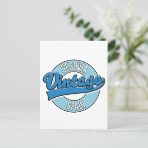 Segovia spain retro style logo postcard