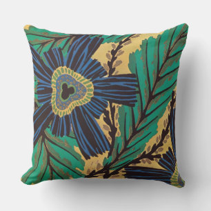 Séguy’s Art Deco Blue Flower Outdoor Cushion
