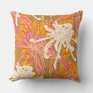 Séguy’s Art Deco Pink and White Flowered Cushion