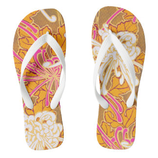 Séguy’s Art Deco Pink and White Flowers Jandals