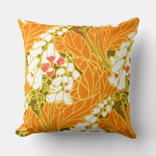 Séguy’s Art Deco White Bell-Shaped Flowers Cushion