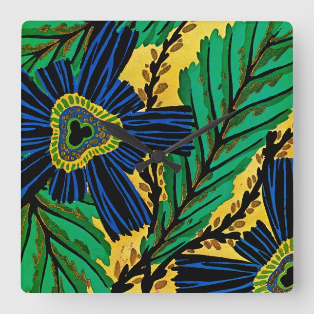 Seguy's Art Deco #3 at Emporio Moffa Square Wall Clock (Front)