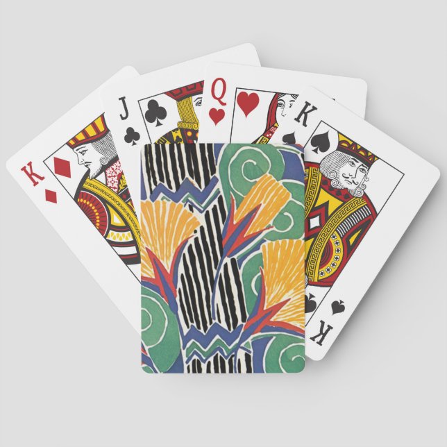 Seguy's Art Deco Golden Flowers Playing Cards (Back)