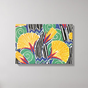 Seguy's Art Deco Golden Flowers – Wrapped Canvas Print