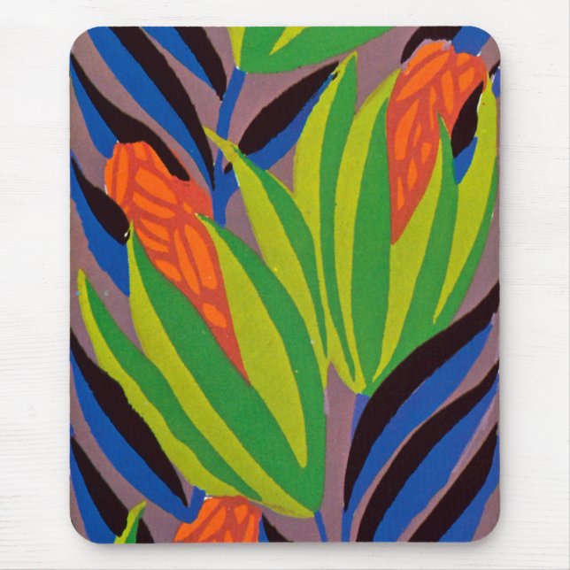 Seguy's Art Deco Tropical Flowers Mouse Pad (Front)