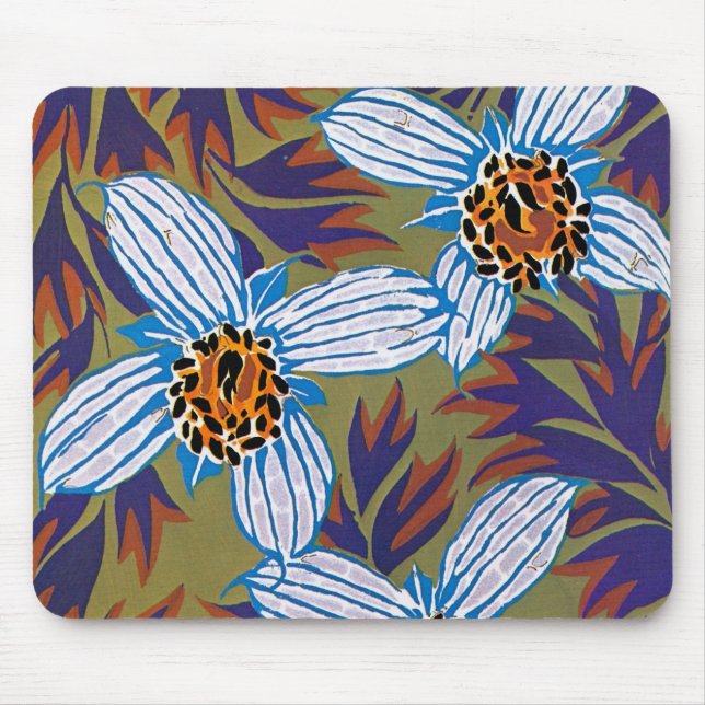 Seguy's Art Deco White Flower - Mousepad (Front)