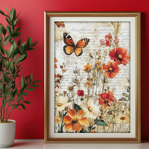 Seidenpapier Decoupage Herbst Wildblumen Var01  Tissue Paper